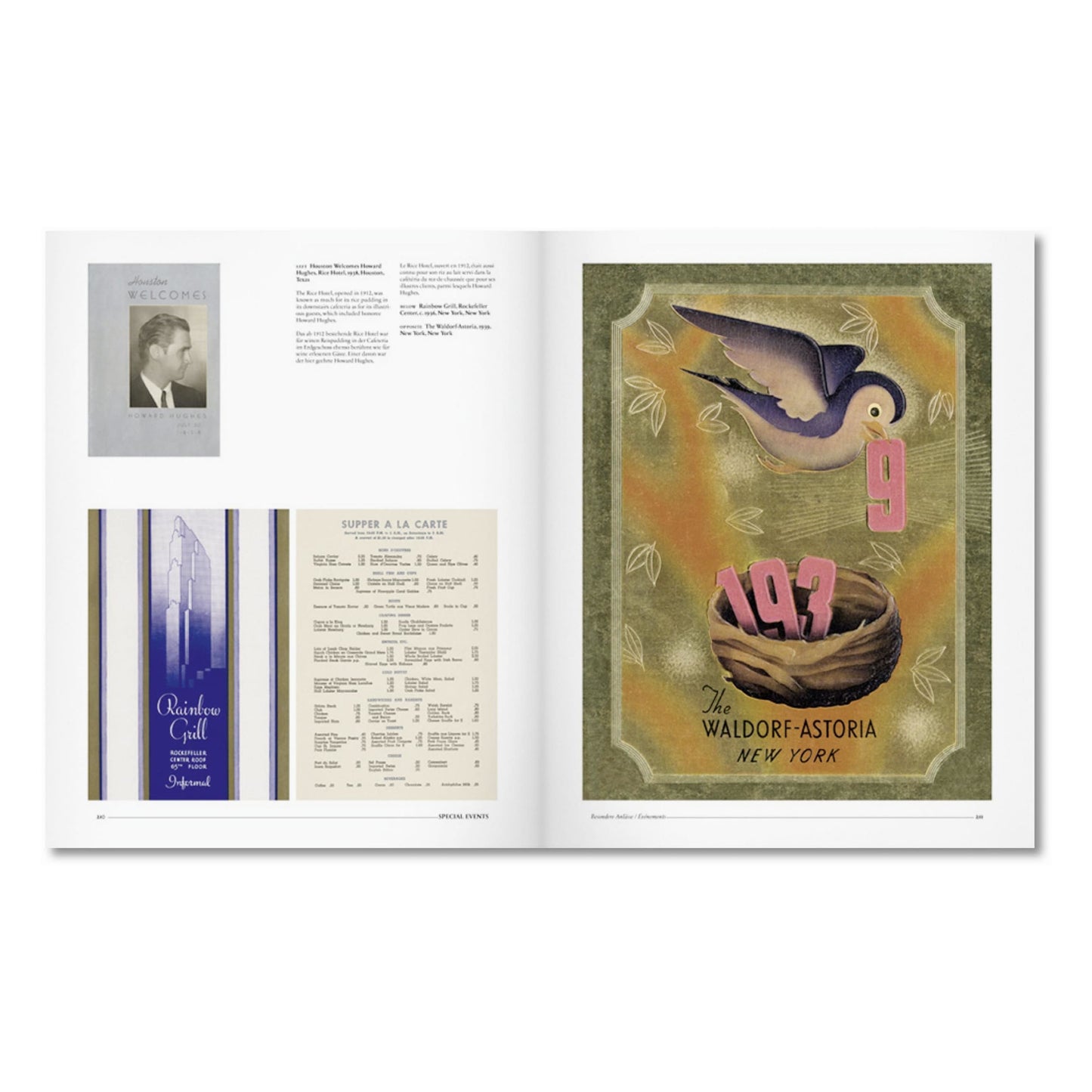 Menu Design in America (German, French, English)