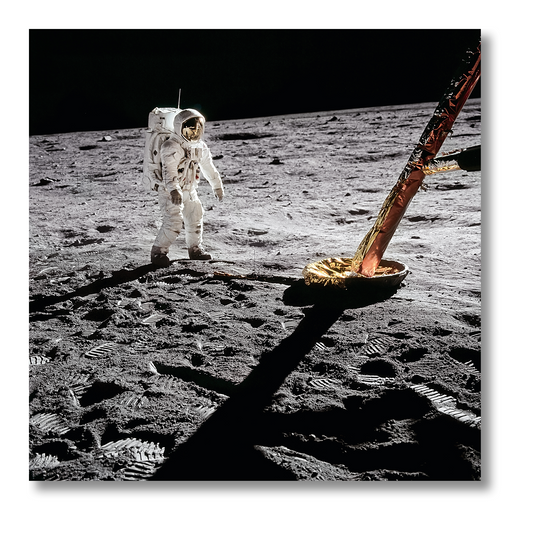 Buzz Aldrin. Apollo 11. ‘Inspecting the Eagle’