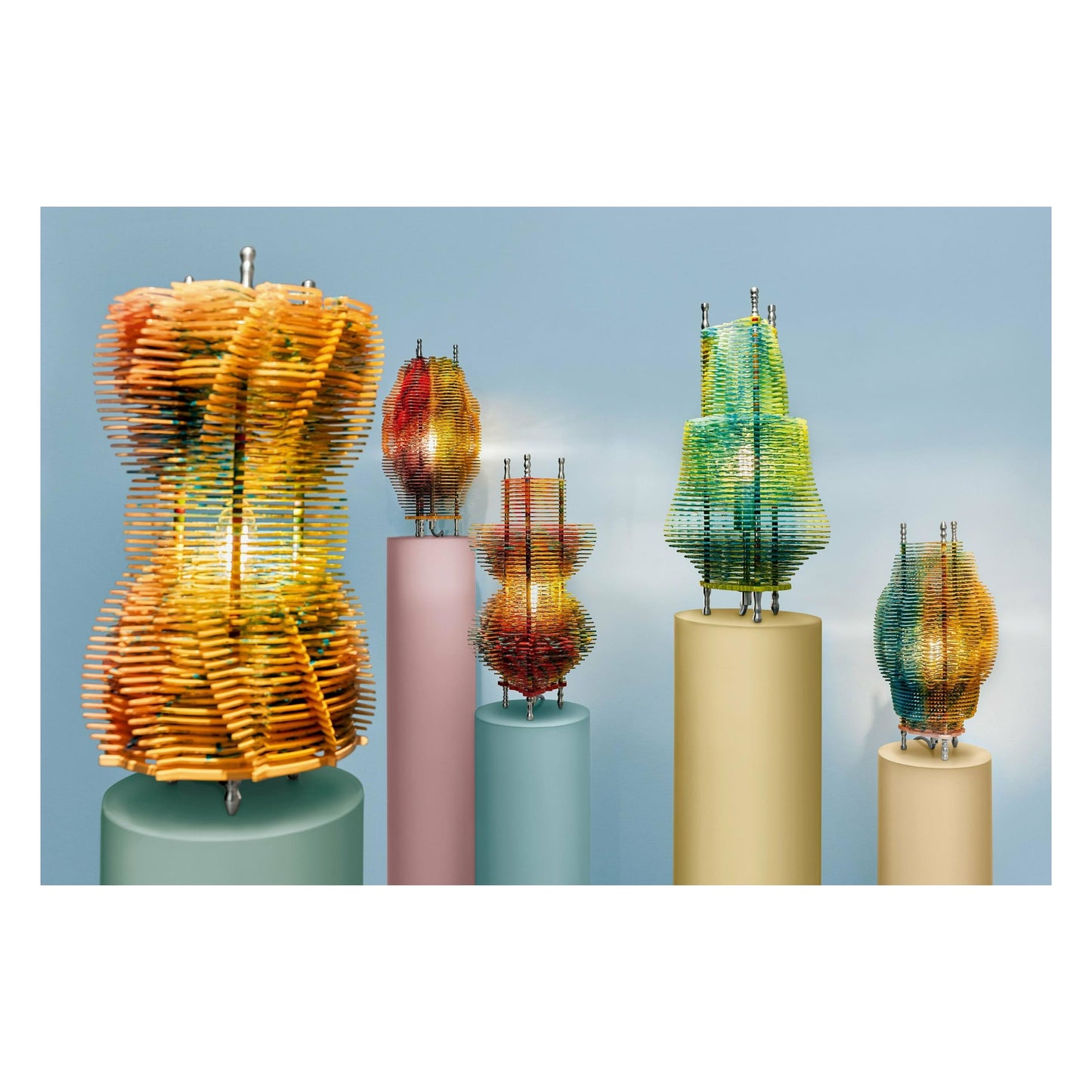 Jorge Pardo. ‘Brussels Lamps’. Full set of 5