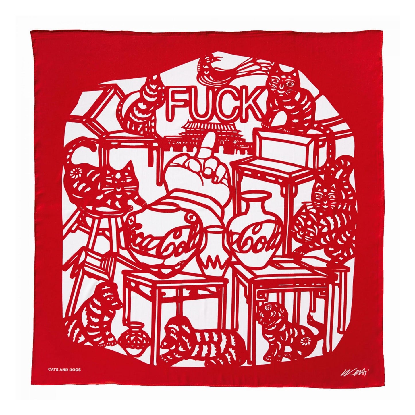 Ai Weiwei. The Silk Scarf ‘Cats and Dogs’