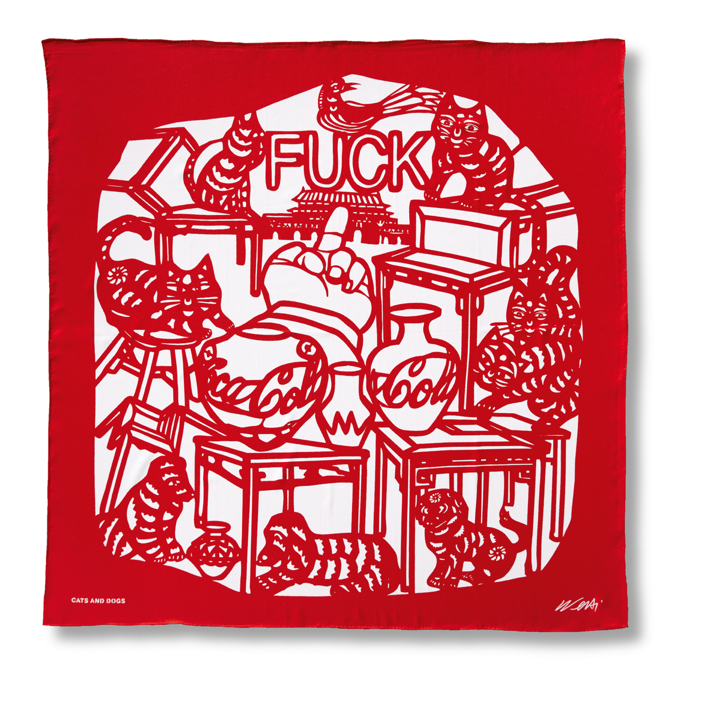 Ai Weiwei. The Silk Scarf ‘Cats and Dogs’