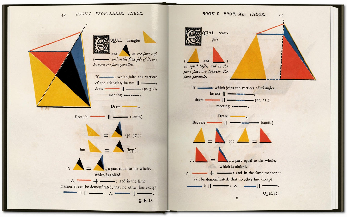 Oliver Byrne. The First Six Books of the Elements of Euclid (German, French, English)