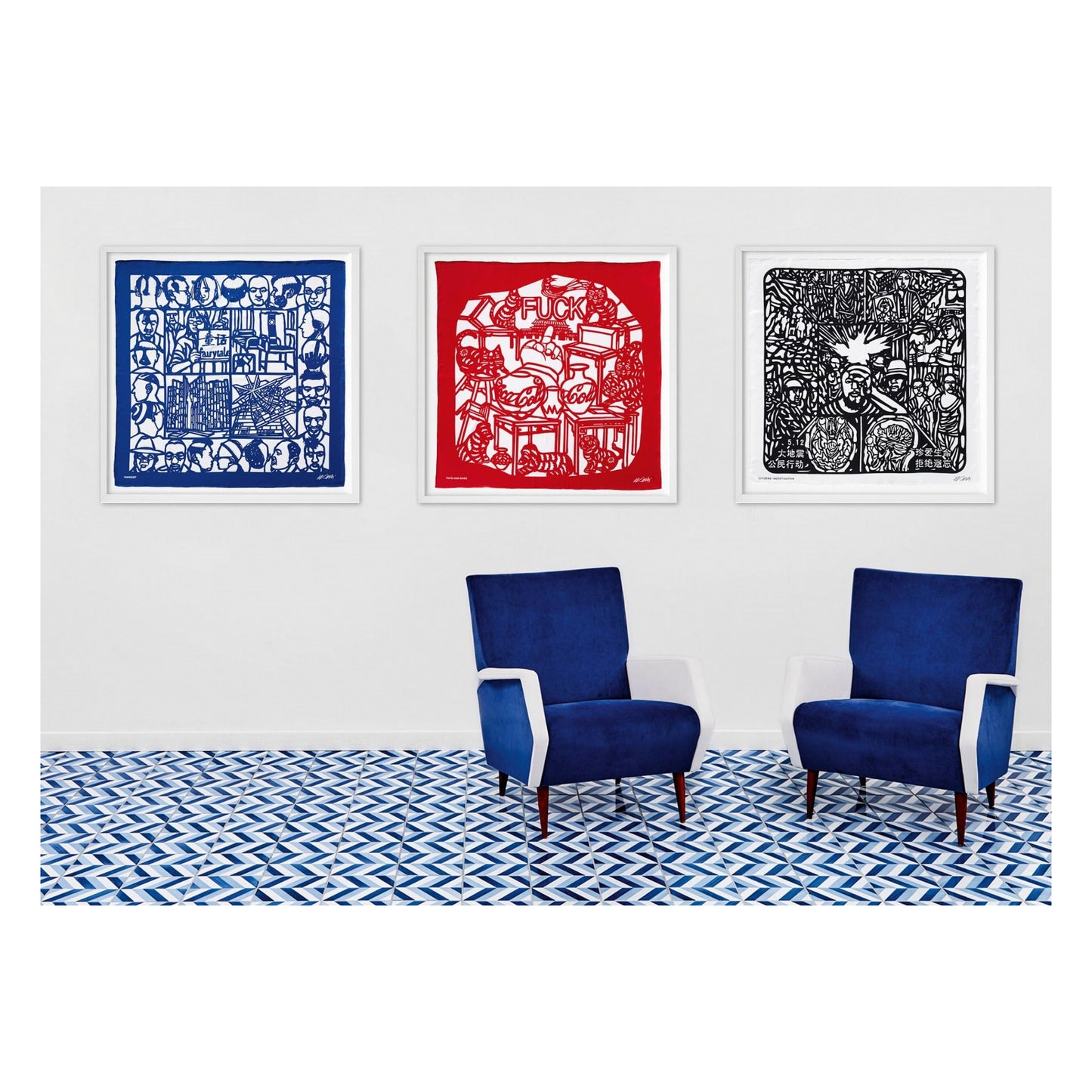 Ai Weiwei. The Silk Scarf ‘Cats and Dogs’