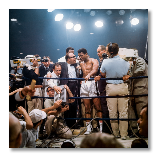 Neil Leifer. Homage to Ali. ‘Ali Victorious, Ali vs. Liston II, 1965’ (AP)